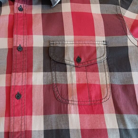 NWT Sonoma Men's Size XXL Large Check Red/Gray Button Down Shirt - Picture 10 of 10